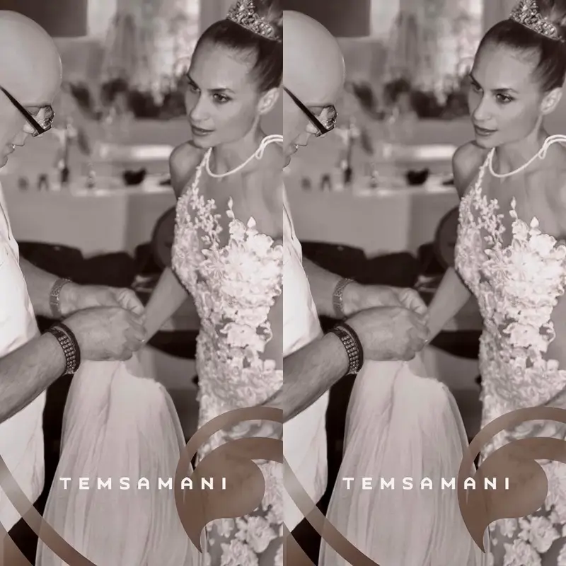 Abstecken eines Kleid